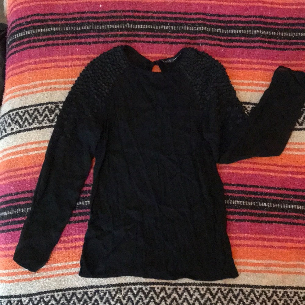 Zara textured long sleeve top